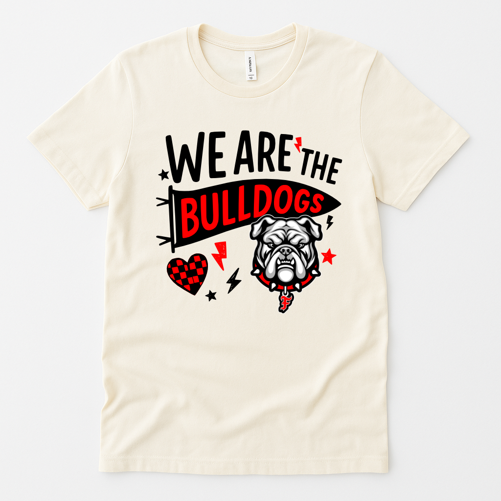 Black and Red We are the Bulldogs Fontainebleau High Spirit Shirt