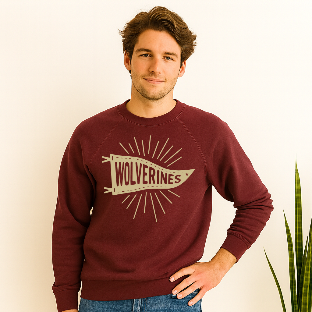 Raglan sweatshirt for Wolverines fans and teachers