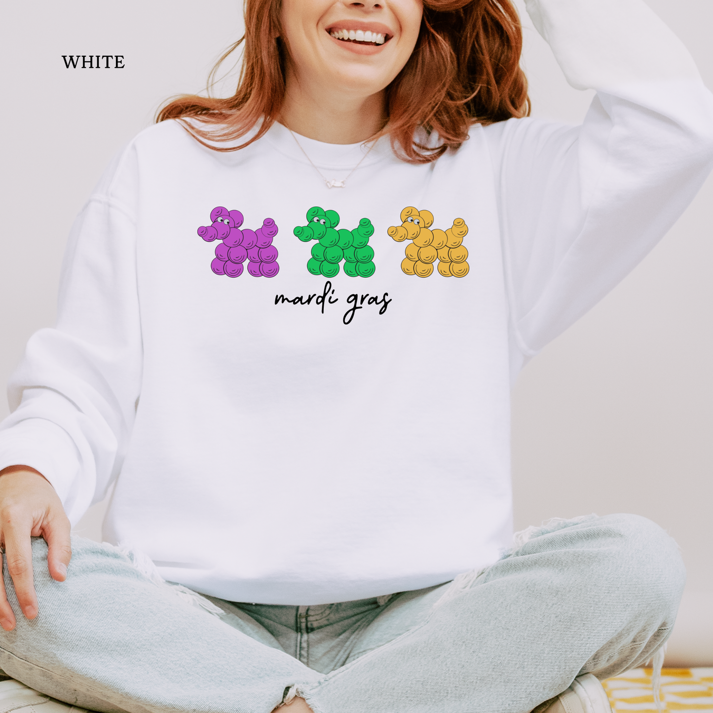 Beaded Dogs | Mardi Gras | Comfort Color Sweatshirts