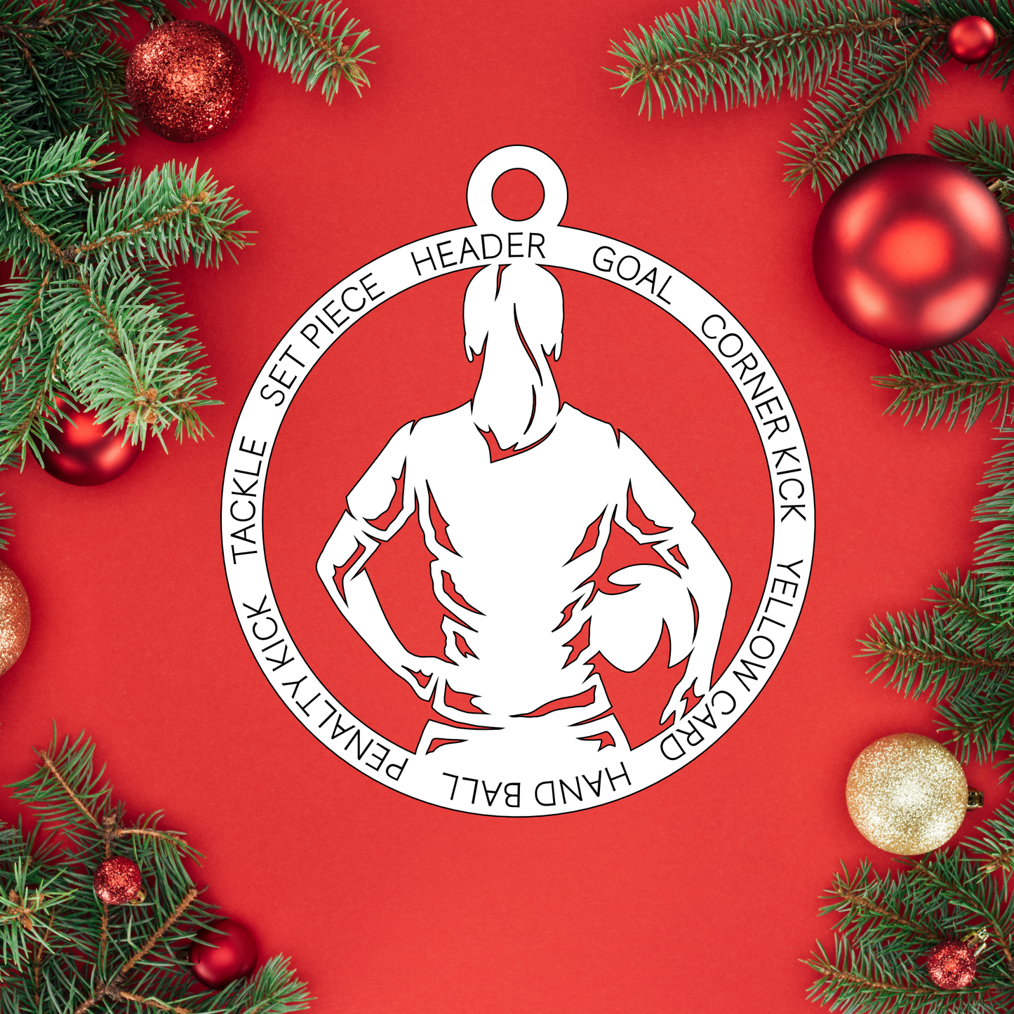 Custom Female Soccer | Christmas Ornaments