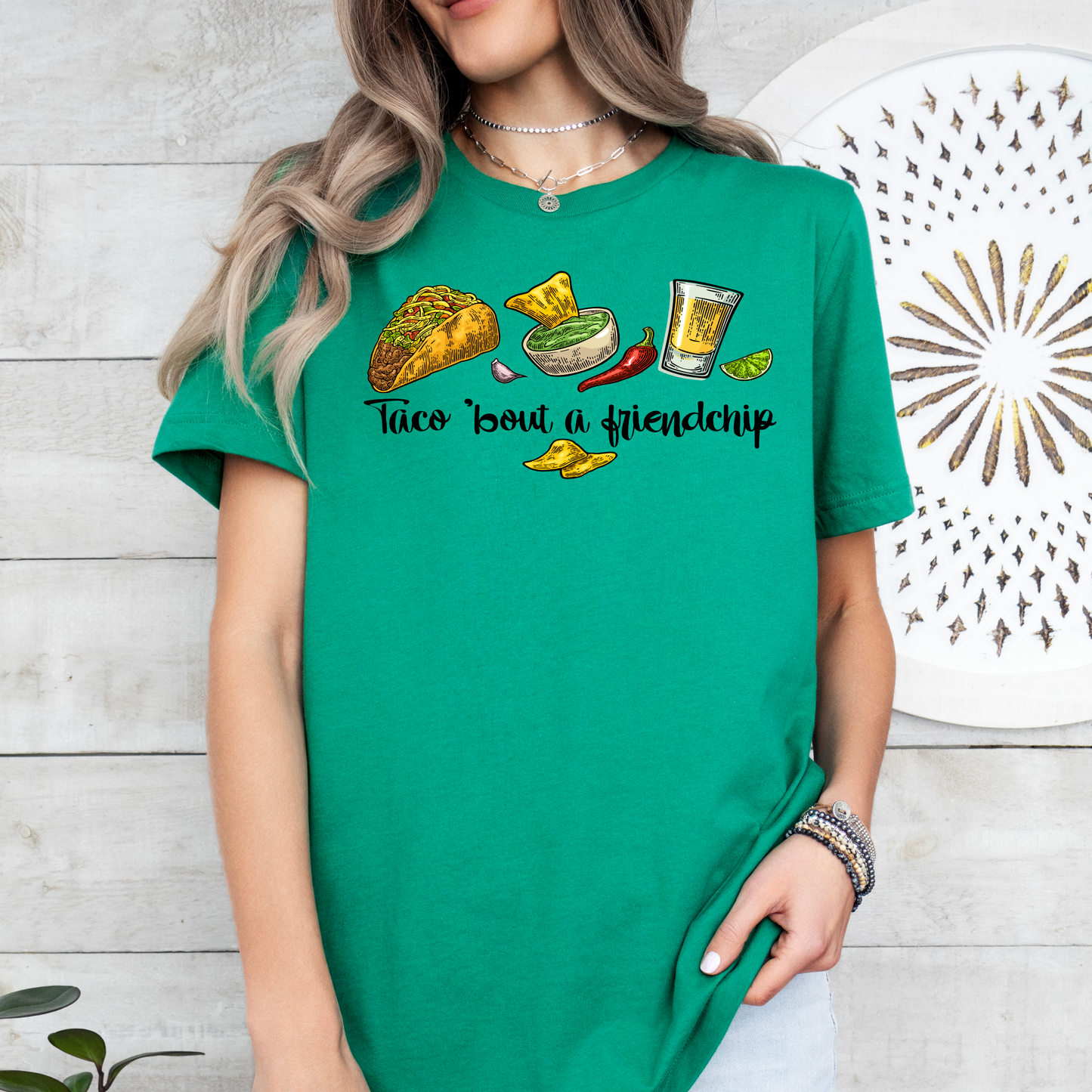 Taco bout a Friendchip Taco Tuesday Margarita funny punny shirt