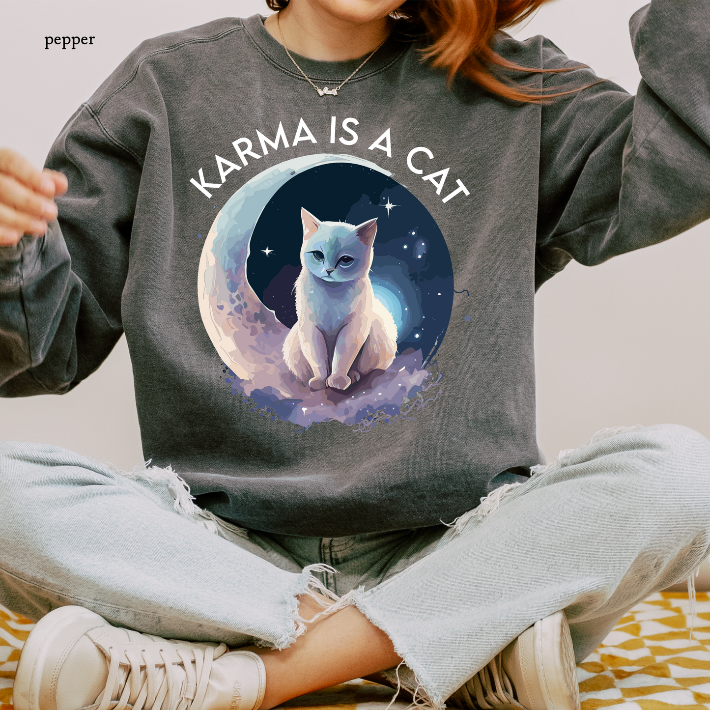 Karma is a Cat - Comfort Color Sweatshirts