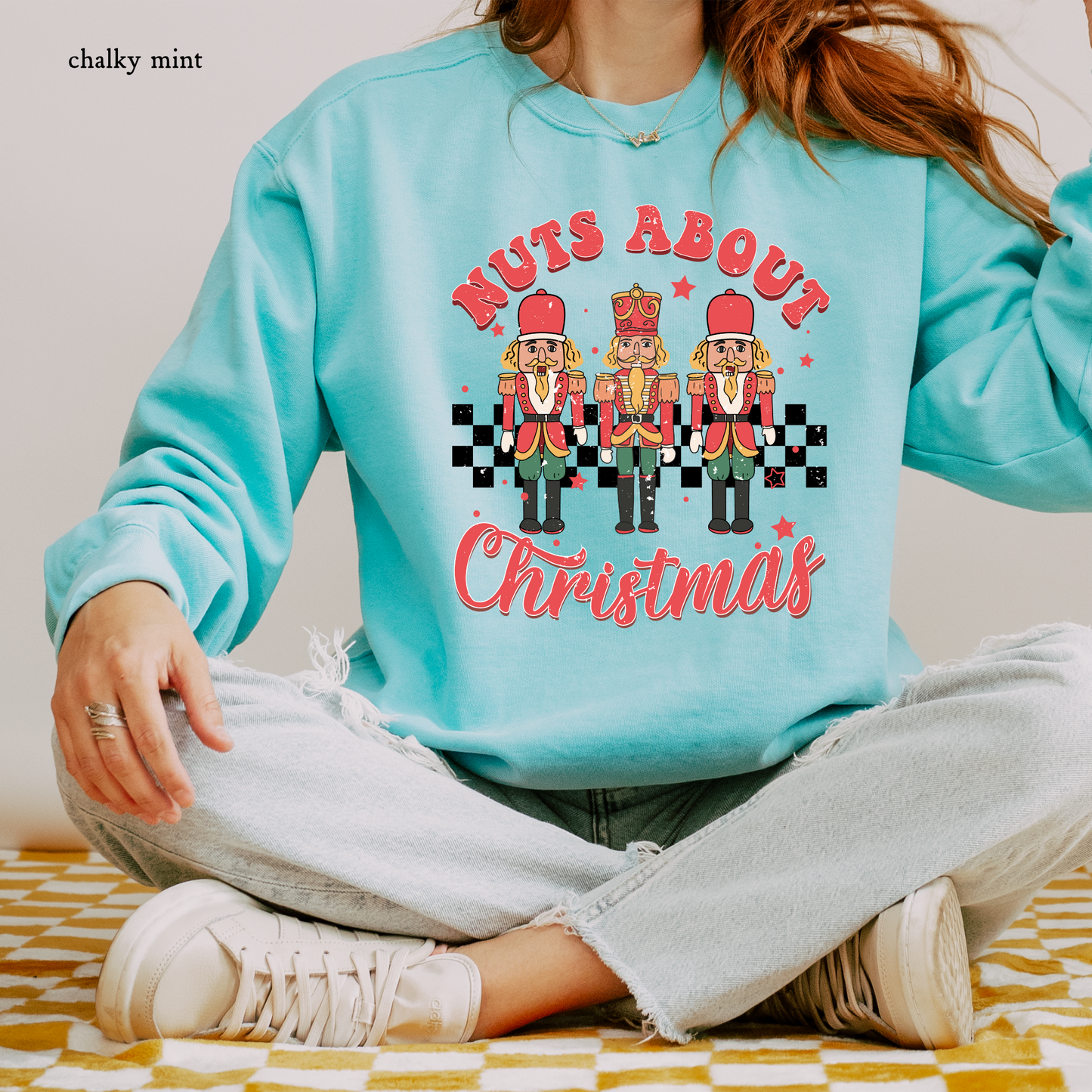 Nuts About Christmas (Distressed) | Christmas Comfort Color Sweatshirts