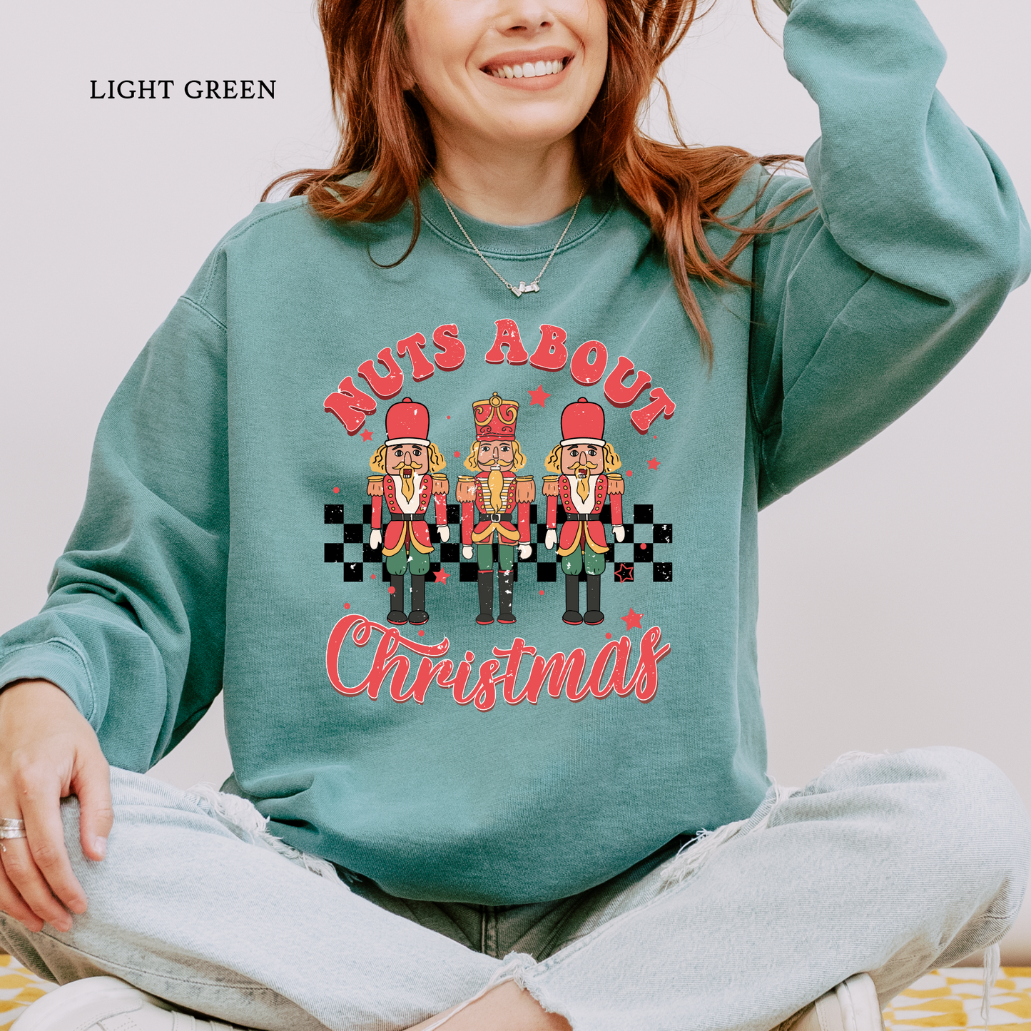 Nuts About Christmas (Distressed) | Christmas Comfort Color Sweatshirts