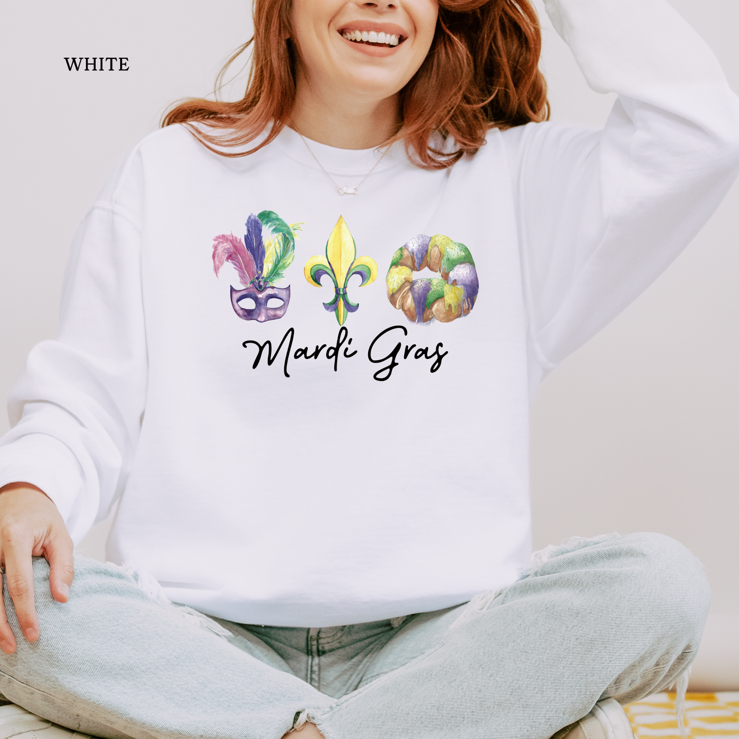 Peace Love King Cake | Mardi Gras | Comfort Color Sweatshirts