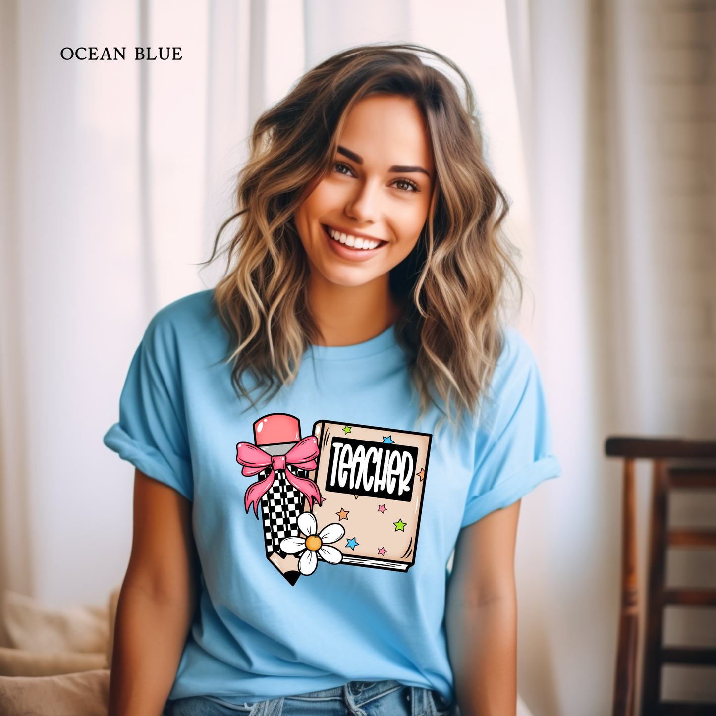 Pencil Book Teacher | Teacher Tee