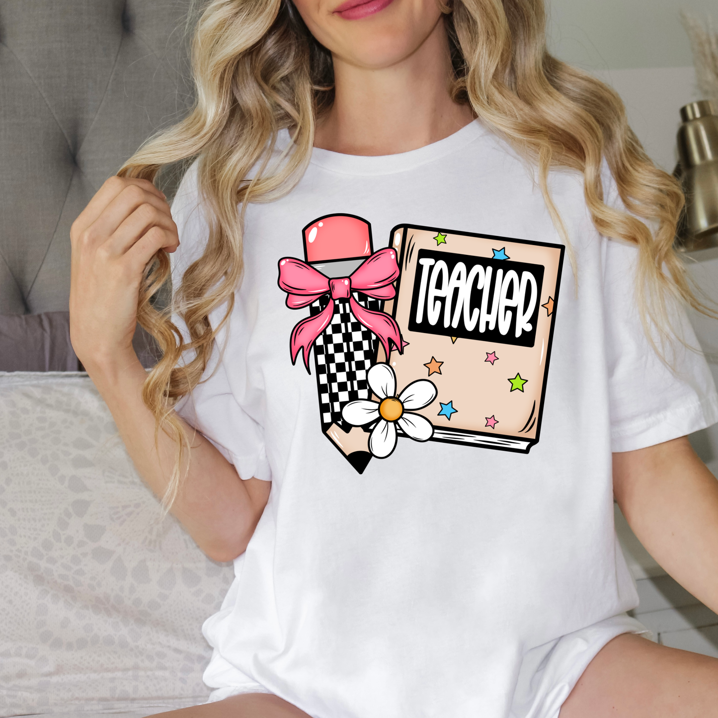 Pencil Book Teacher | Teacher Tee