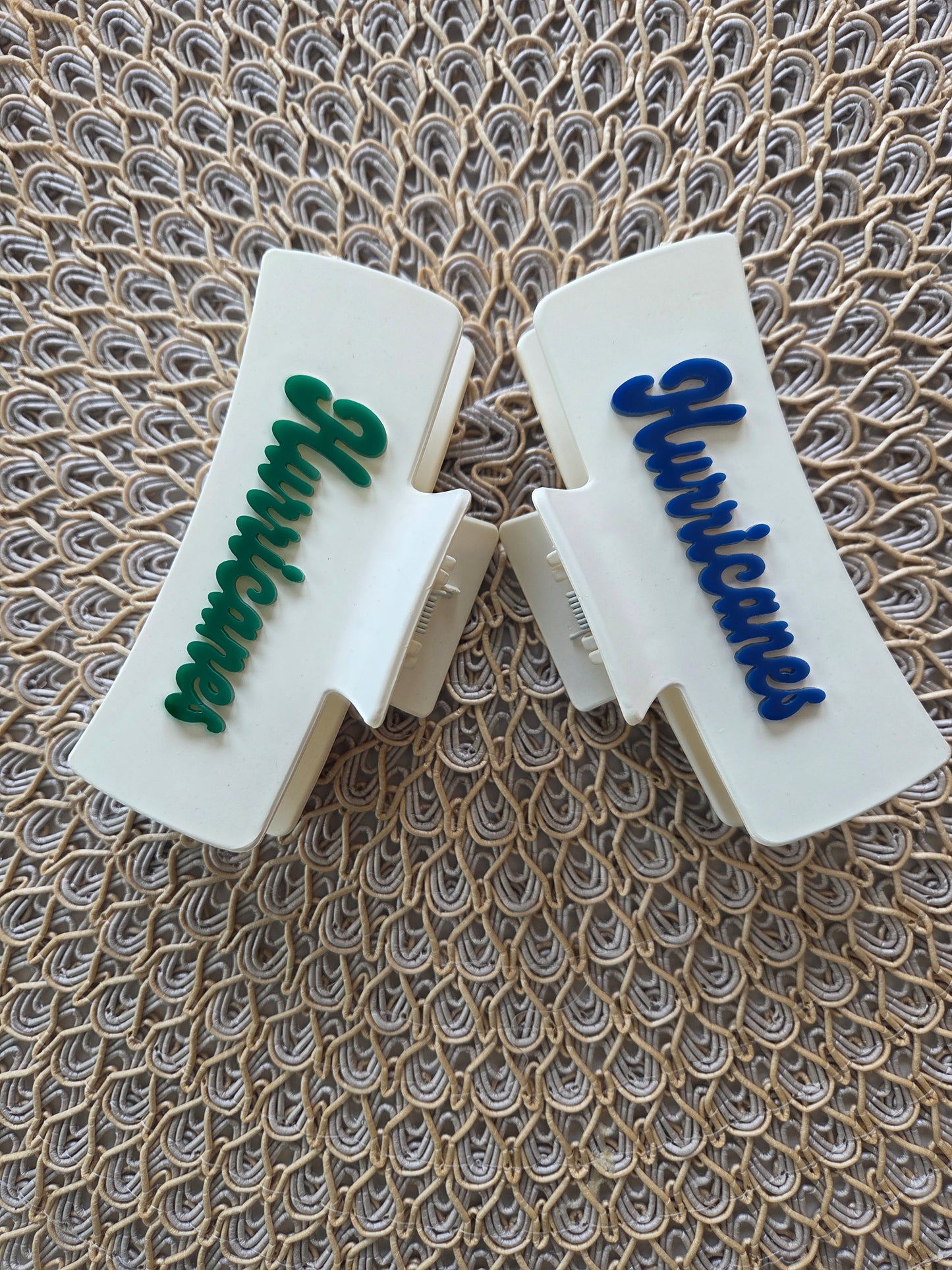 FHJ Fontainebleu High Hurricanes Acrylic Hair Accessory Double Sided Claw Clips