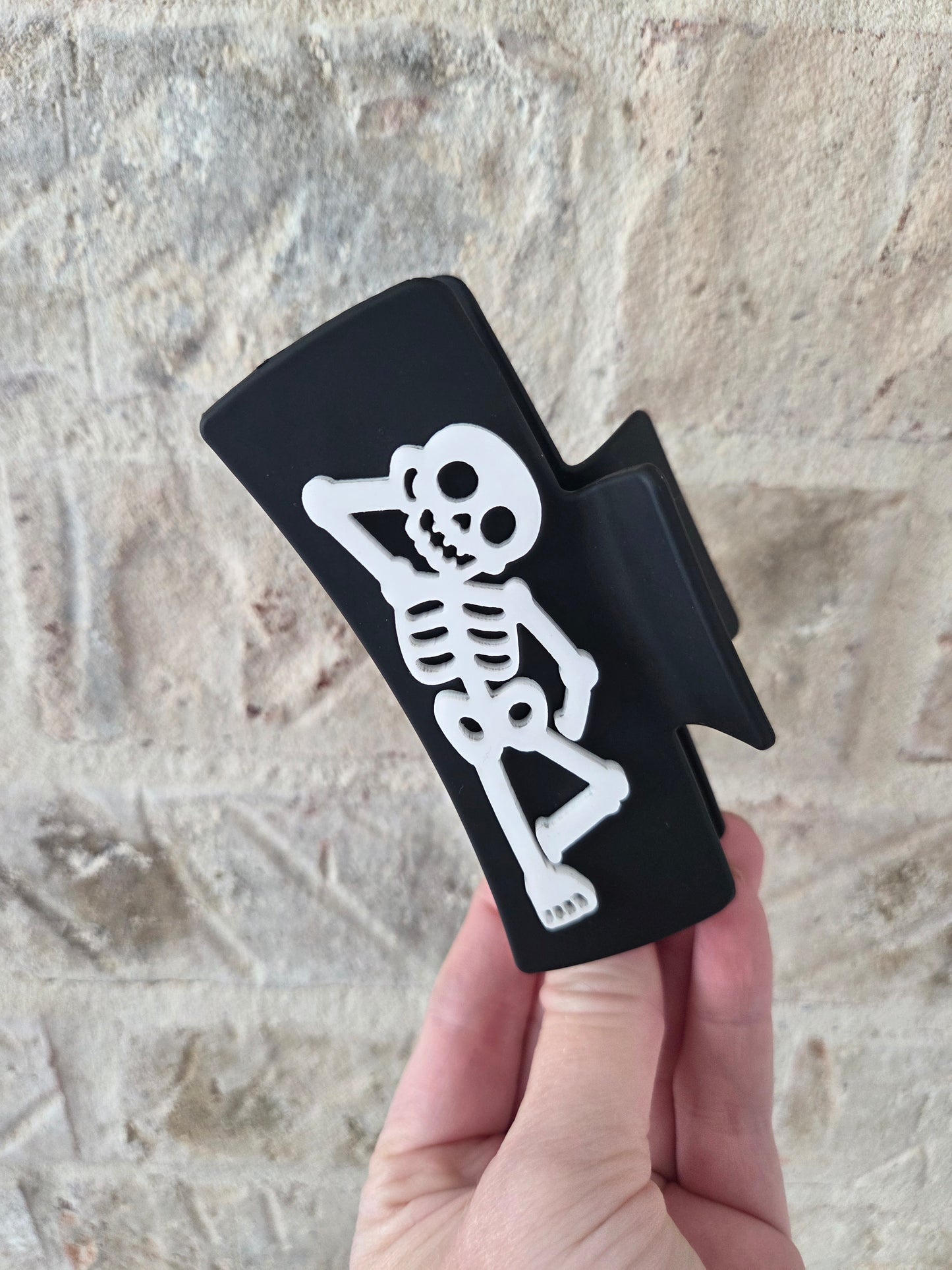 Skeleton Halloween 2-sided Acrylic Claw Clip
