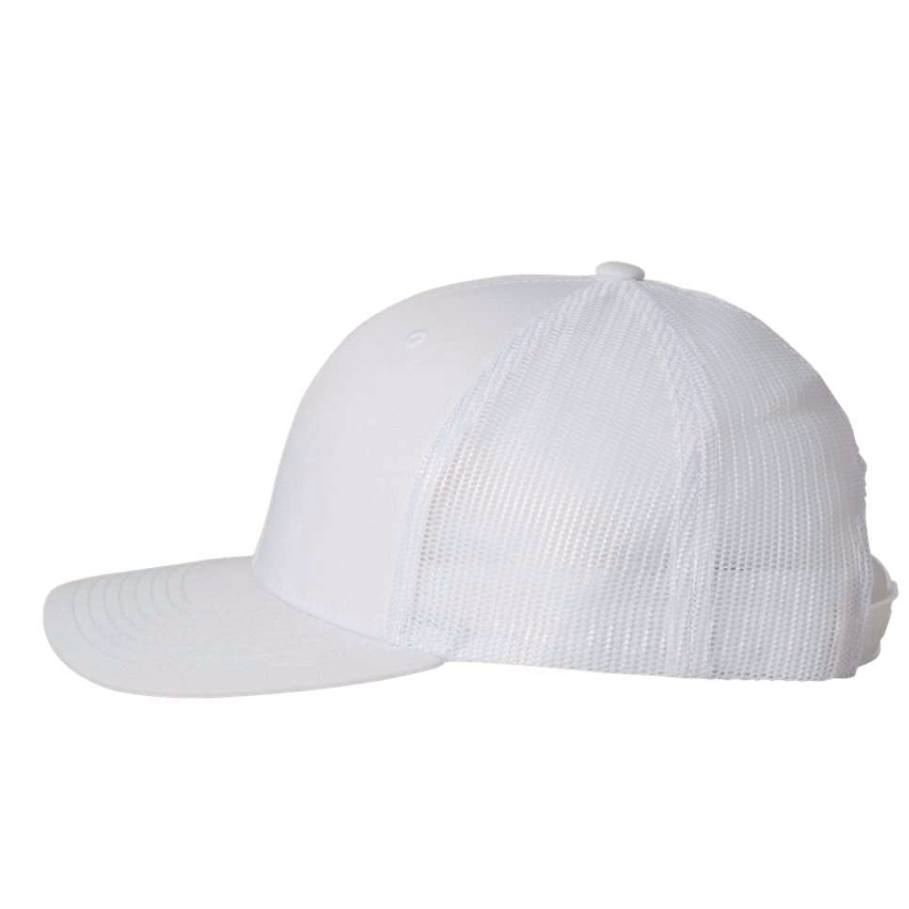 Adjustable white trucker hat breathable mesh