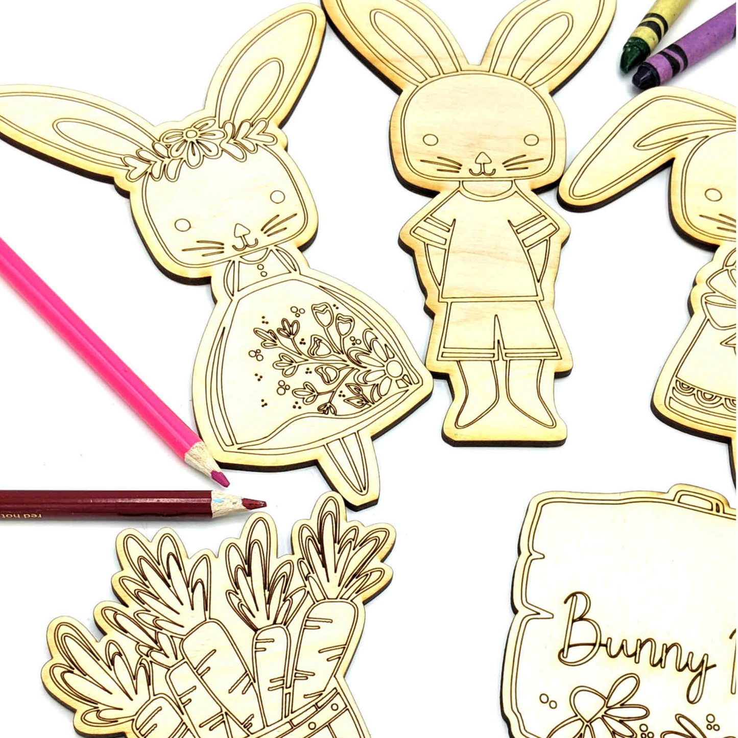 Bunny Family Easter Art Kit | Paint Kit | Coloring Kit | Easter Basket Gifts