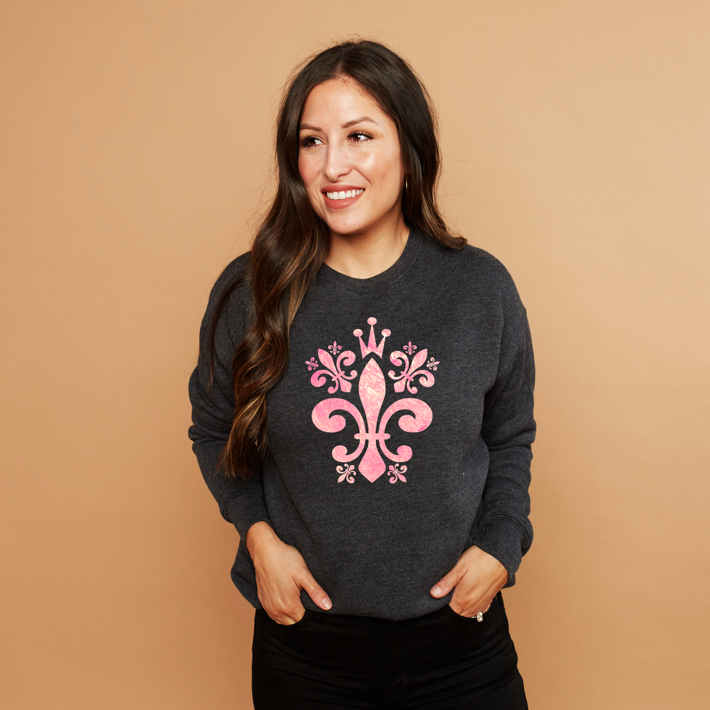 Pink Girlie Fleur de Lis Crowning - Sweatshirt