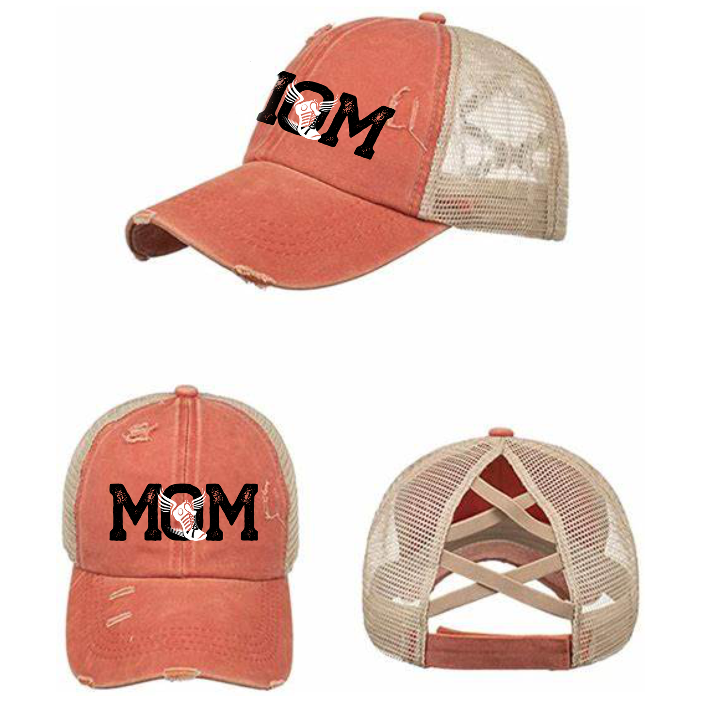 Cross Country - Track - Criss Cross Hat - Red, Mint & Charcoal