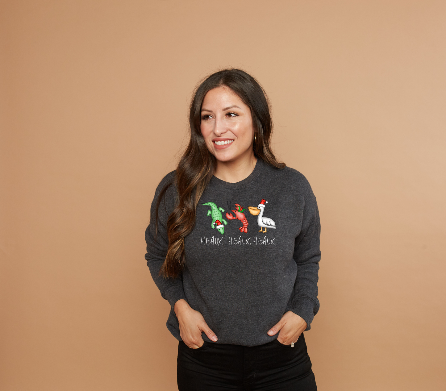 Sweatshirt - Cajun Christmas Alligator, Crawfish and Pelican