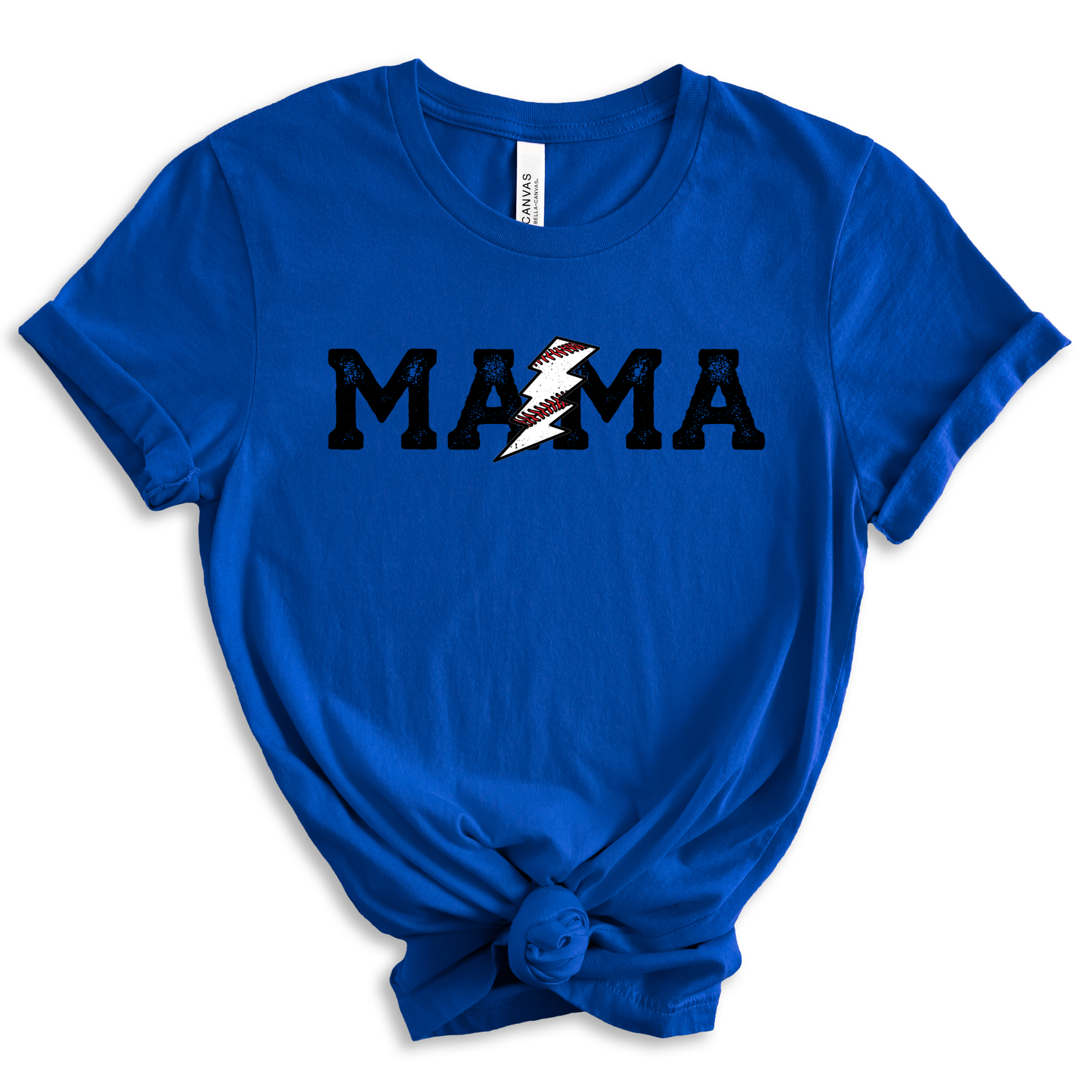 Mama Baseball Lightening Bolt - Baseball Tee