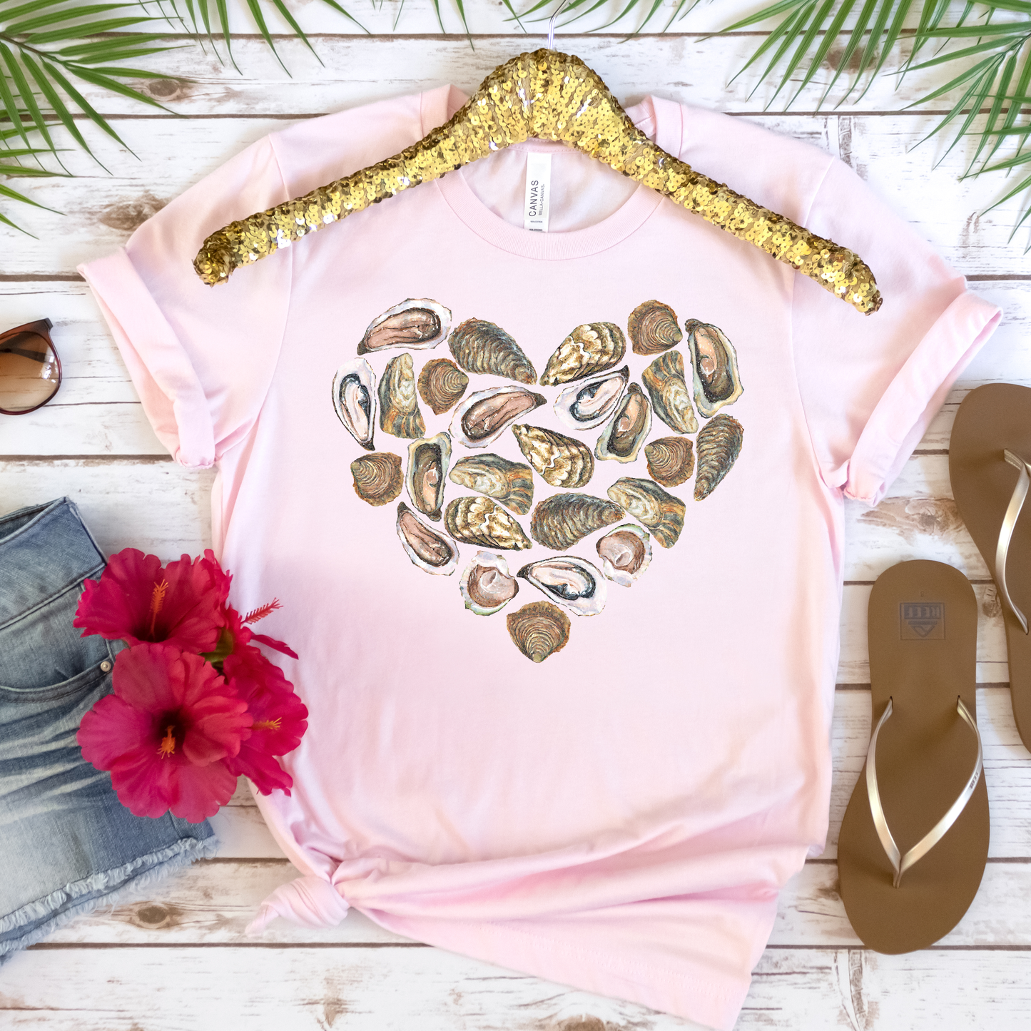 Oyster Shells Heart Tee - Toddler - Youth - Adult