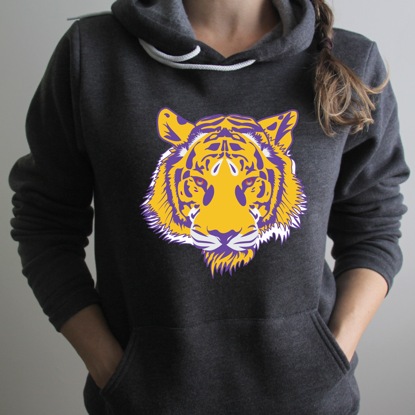 Purple Tiger Head  - Hoodie