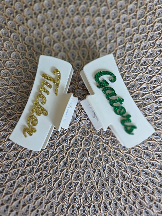 Tucker Elementary Gators Acrylic Hair Accessory Double Sided Claw Clips