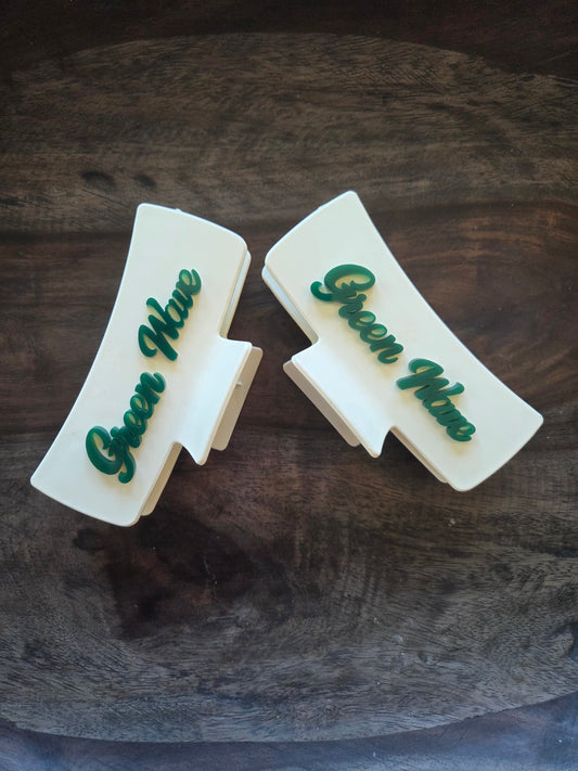 Green Wave Claw Clip