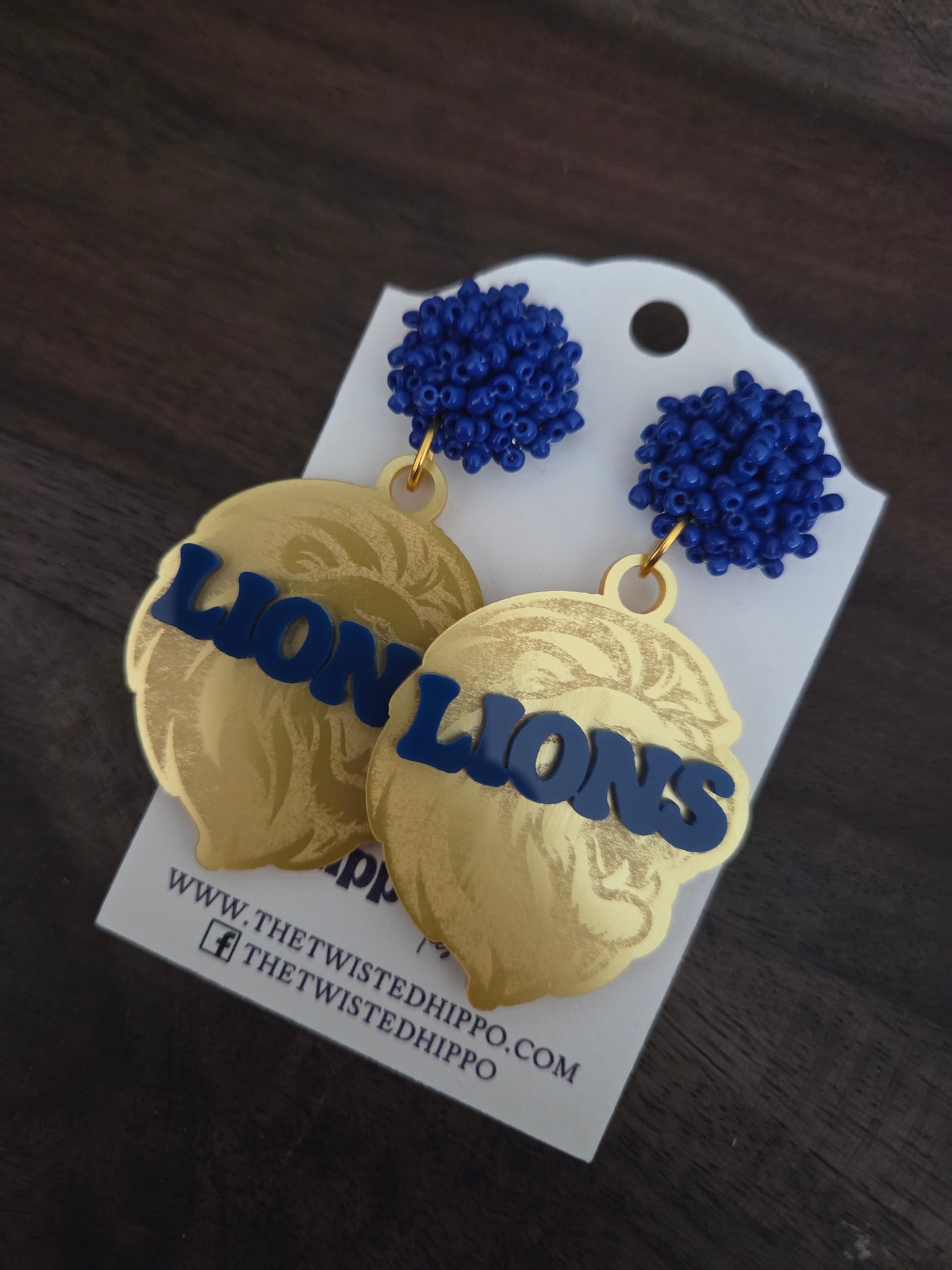 Courtney Christian Lions Acrylic Dangle Earrings