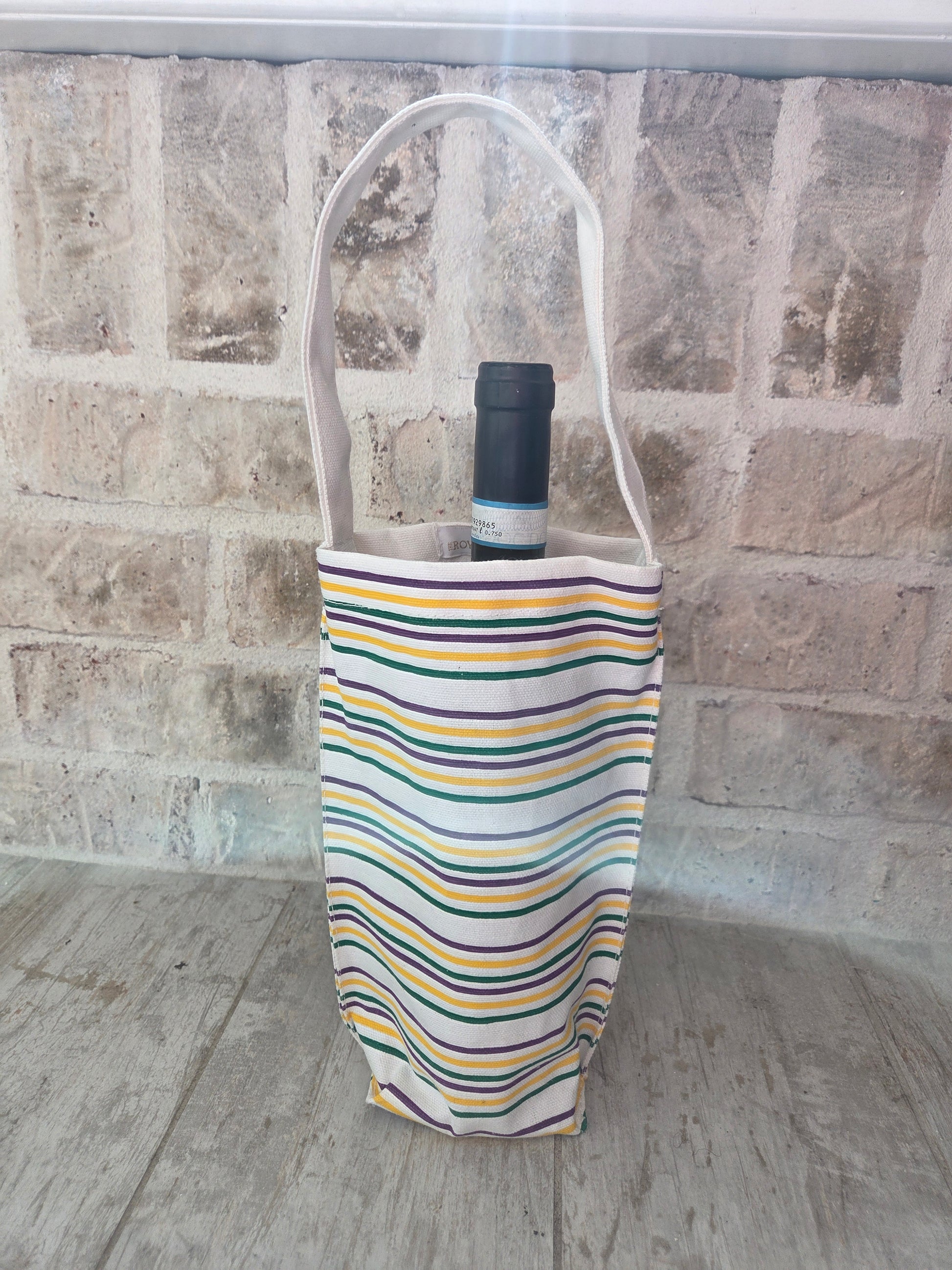 Mardi Gras wine tote gift bag for host