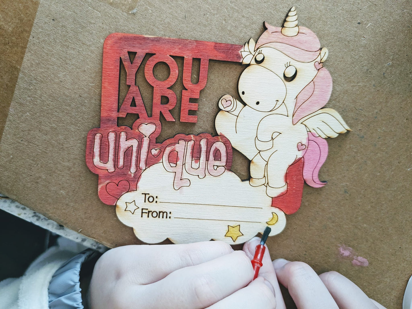 Unicorn Wooden Cards | Valentine's Day