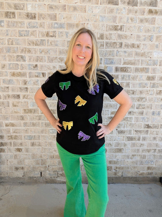 Coquette Sequin Bows | Mardi Gras | Tee