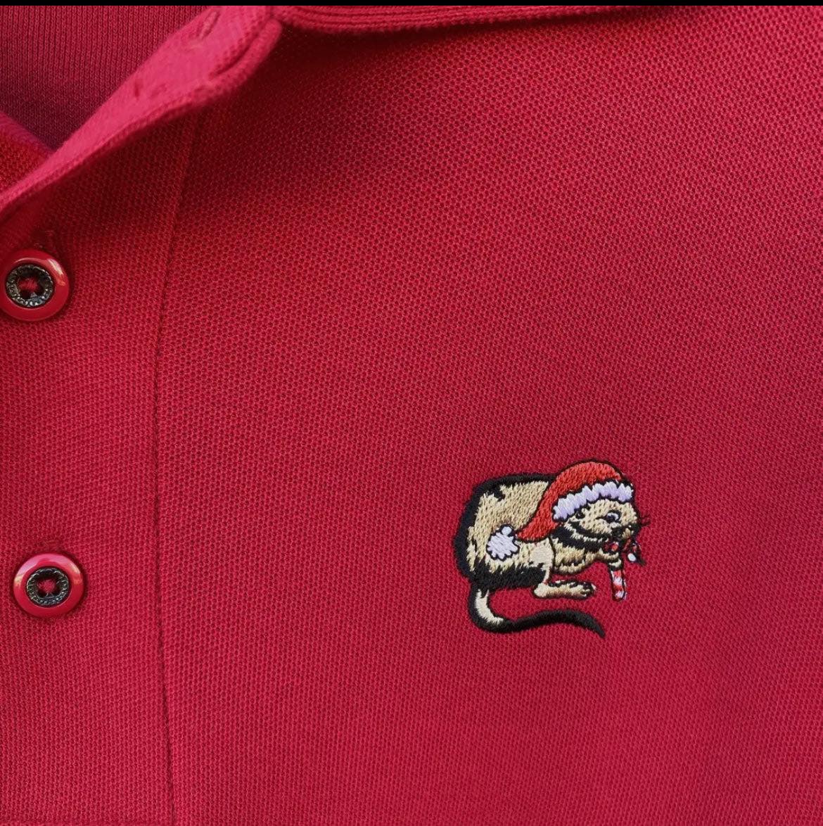 Red Nutria Santa Christmas Polo Shirt
