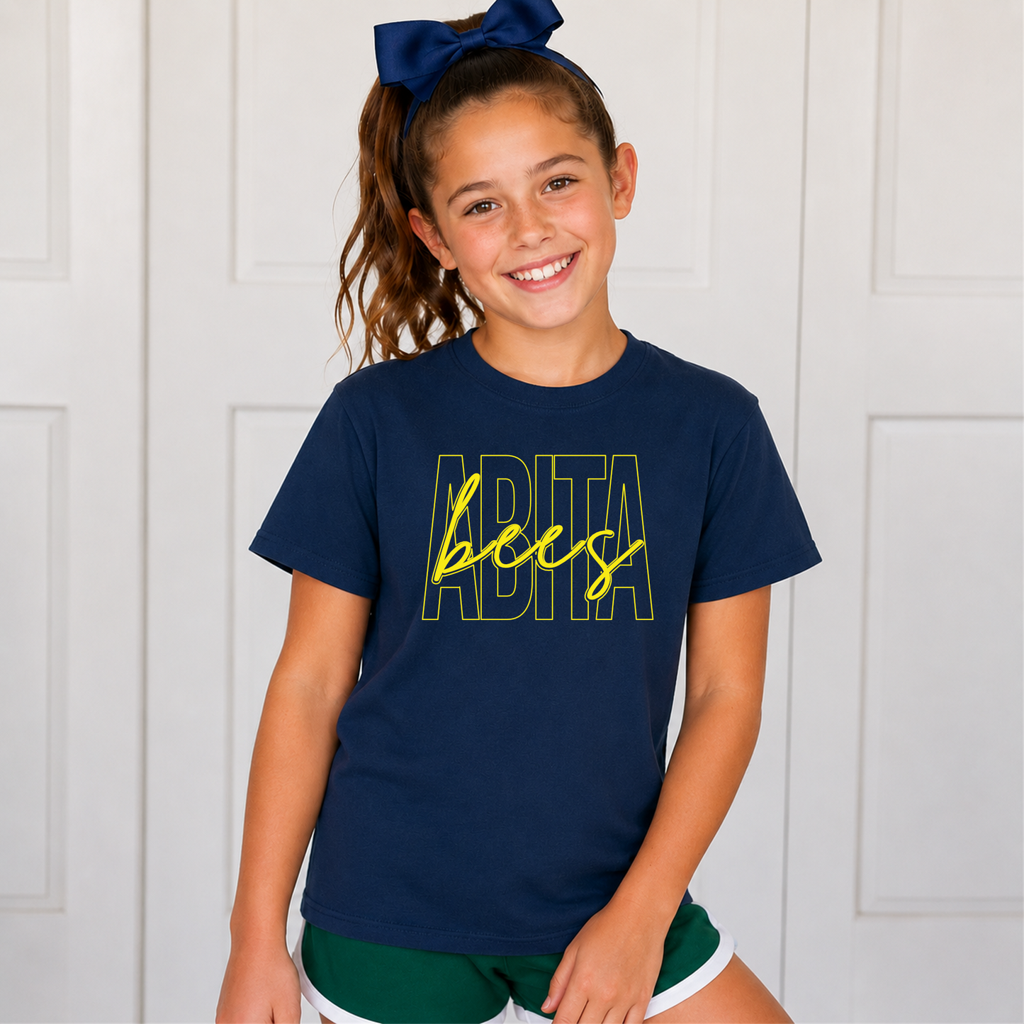 Abita Elementary Bees Script Youth Tee