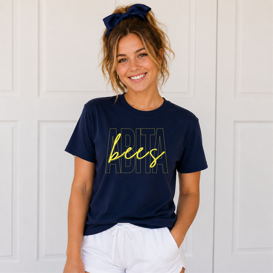 Abita Elementary Bees Script Tee