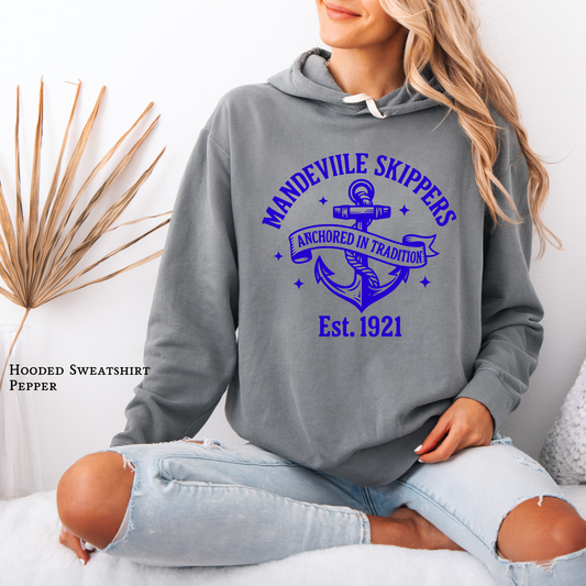 Mandeville Skippers Vintage Anchored in Tradition Hooded Sweatshirt - Hoodie