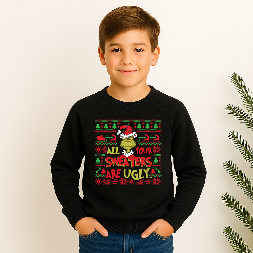 Boys Christmas spirit week sweatshirt funny ugly sweater theme