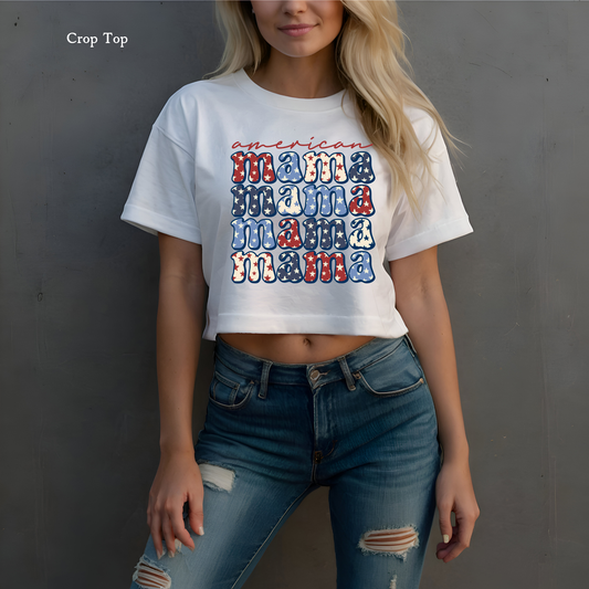 American Mama | 4th of July | Patriotic | Crop Top