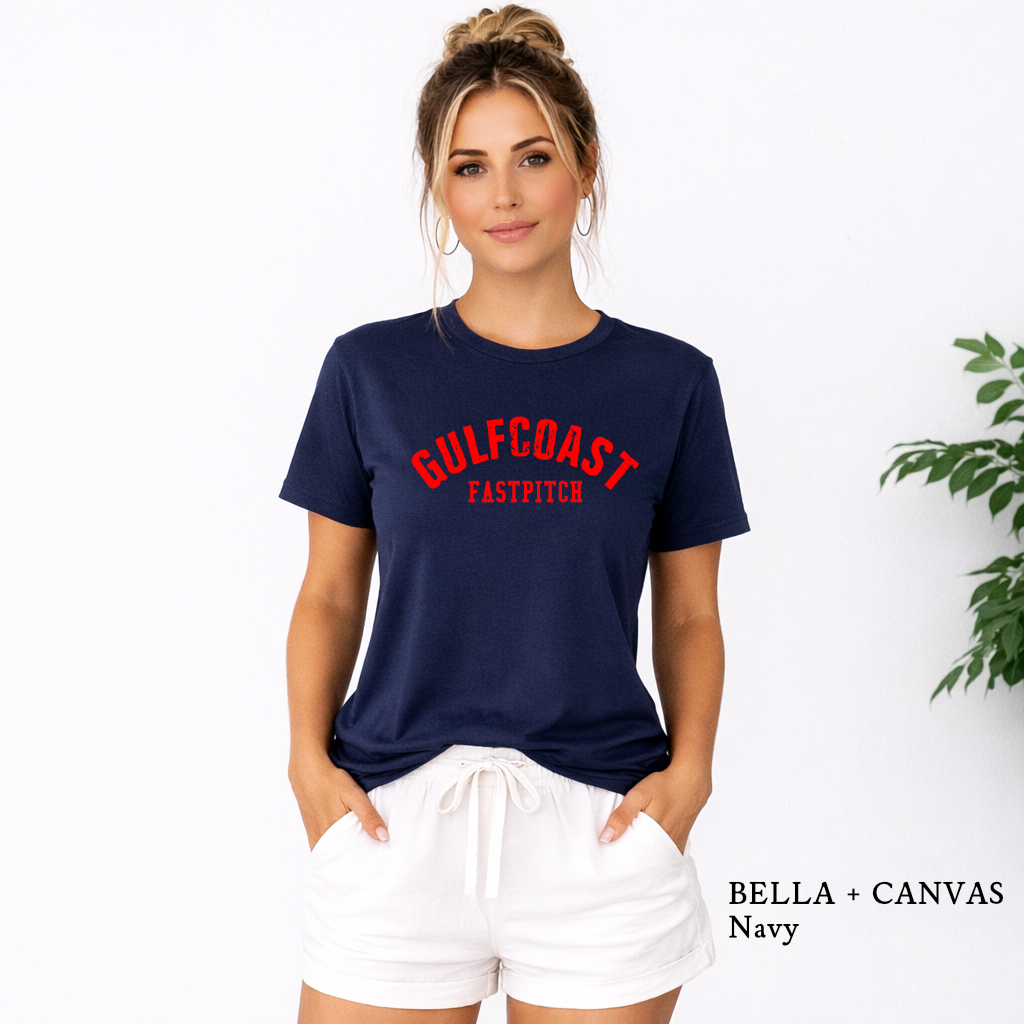 GulfCoast Fast Pitch Travel Ball Softball T-Shirt – Navy