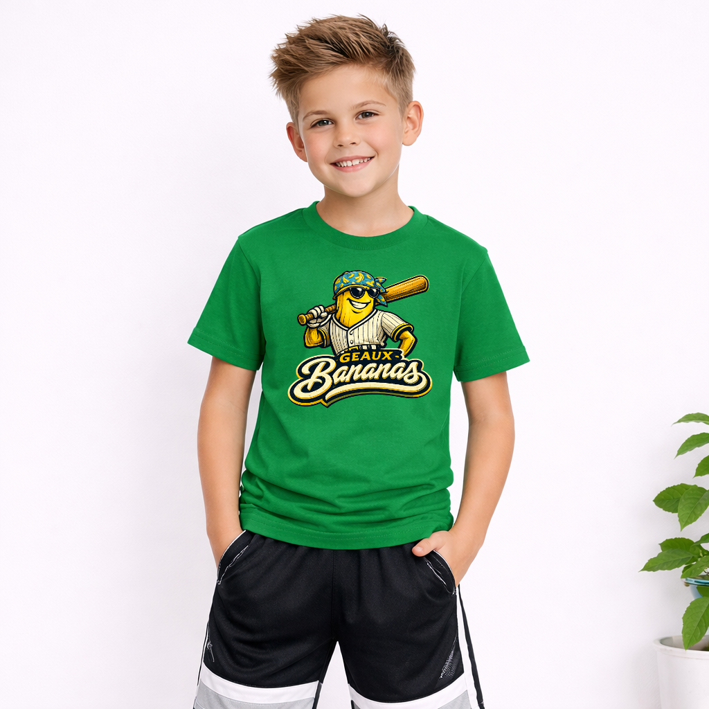 Geaux Bananas Baseball Mascot Youth T-Shirt
