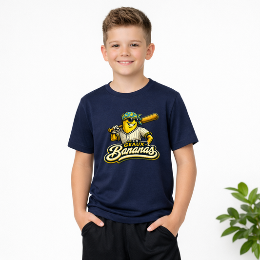 Geaux Bananas Baseball Mascot Youth T-Shirt