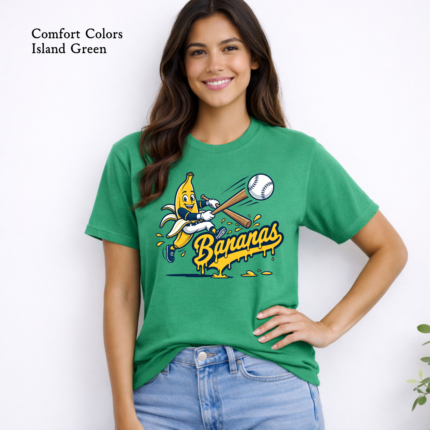 Swinging Banana Baseball Mascot T-Shirt – Banana Ball Game Day Shirt