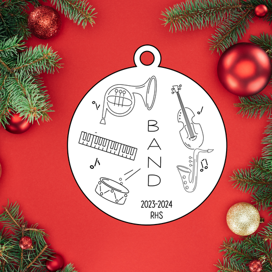 Band Ornament | Musical Notes | School Christmas Ornaments