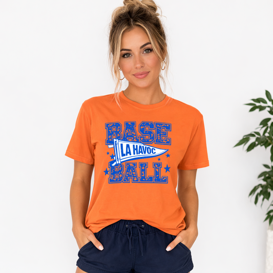 LA Havoc travel baseball shirt distressed raise havoc design