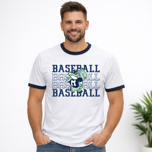 madisonville youth boosters gators stacked baseball ringer shirt
