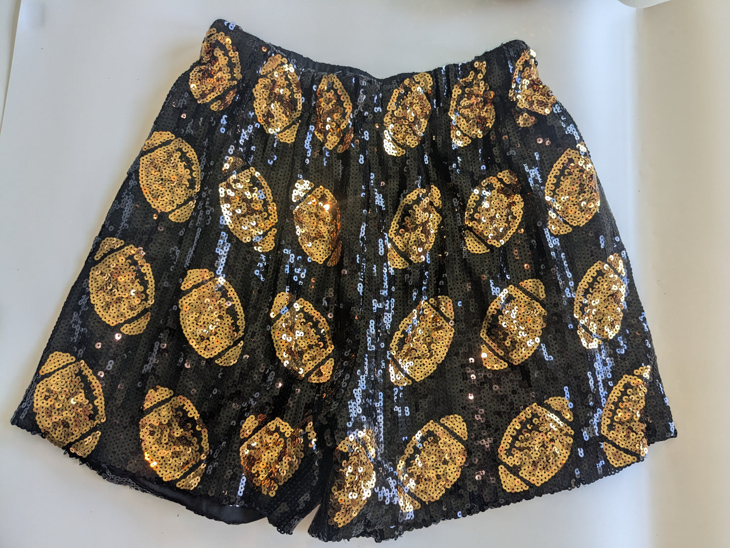 Black & Gold Sequin Football Set – Game Day Top & Shorts for Saints Fans