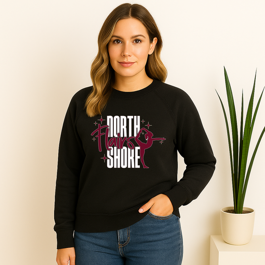 Northshore Flairs Official Logo Black Raglan Sweatshirt