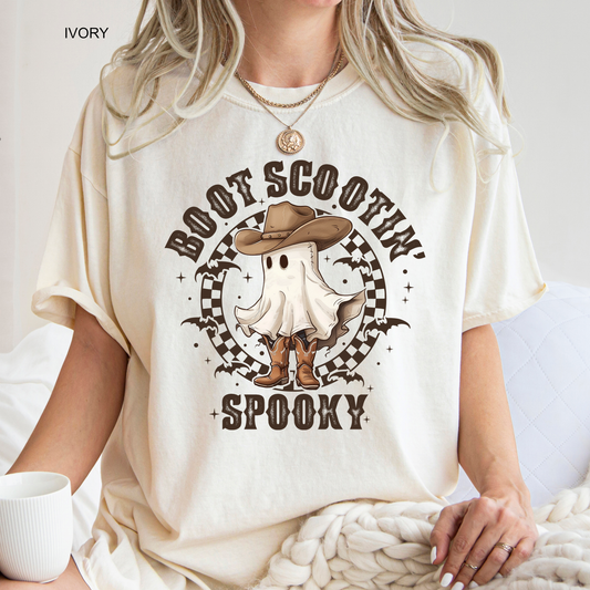 Comfort Colors boot scootin spooky ghost shirt