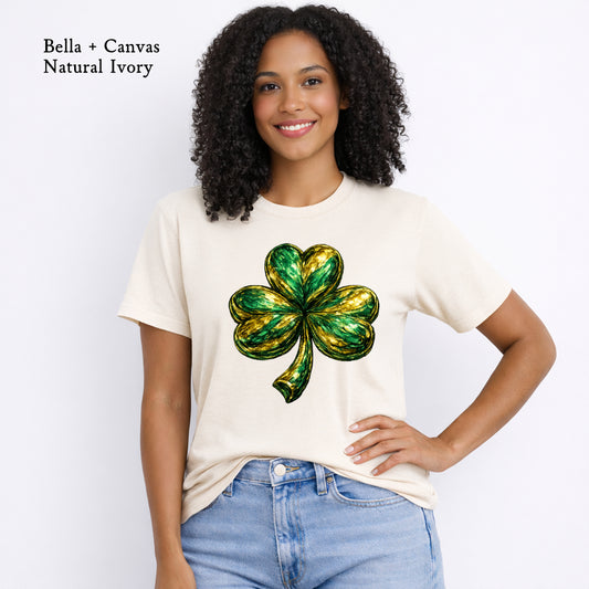 Brushstroke shamrock St. Patrick’s Day tee
