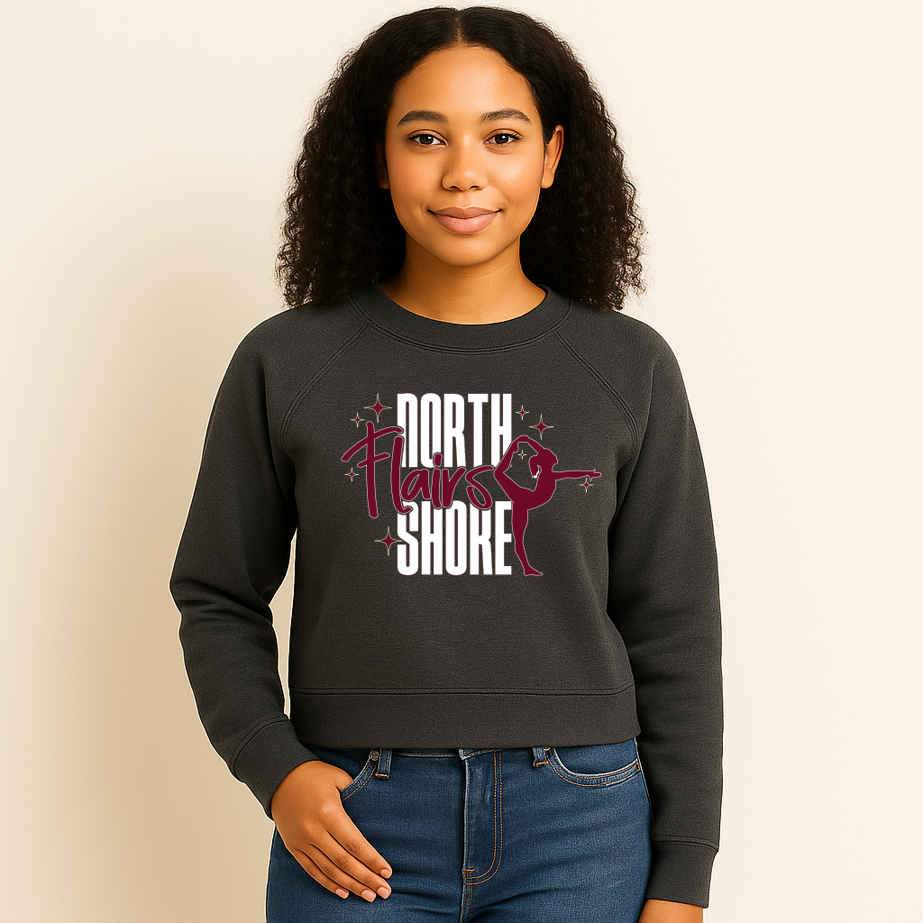 Dark Grey  - Northshore Flairs Official Logo CROP TOP Sweatshirt
