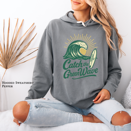 Catch the Green Wave Pepper Comfort Colors Hoodie