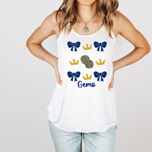 Coquette Bow Cheer | Cheerleading |CUSTOM NAME | Racerback Tank