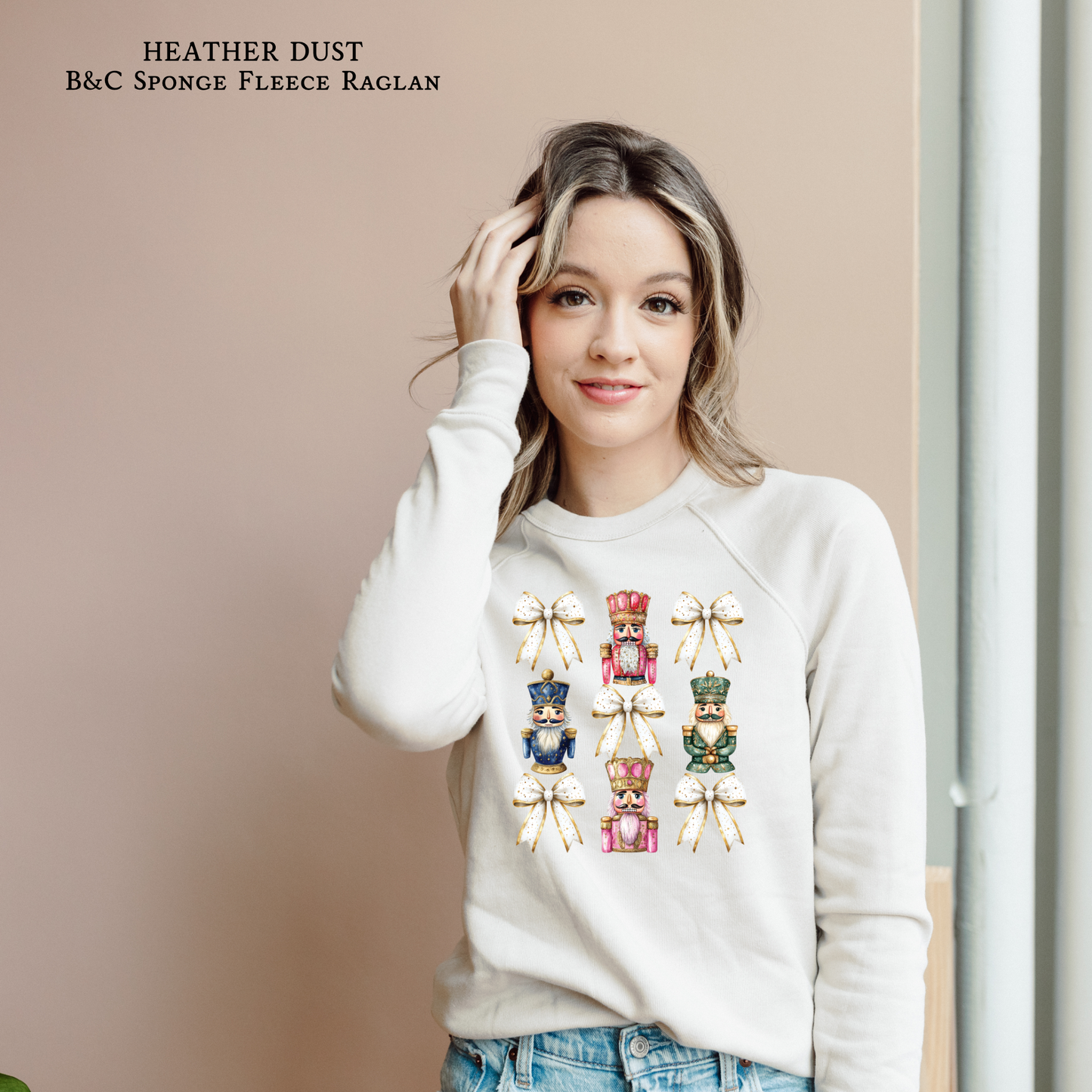 Coquette Nutcracker | Christmas Sweatshirt | Bows | Raglan Sweatshirt | Holiday