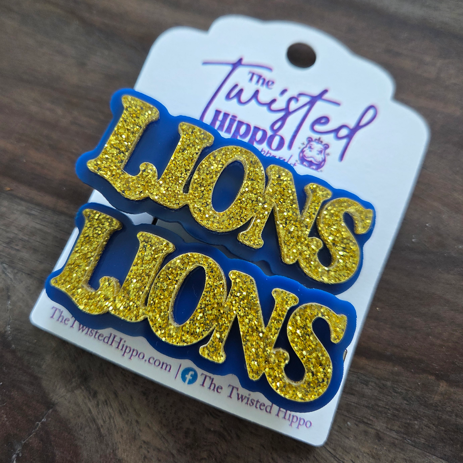 Navy and Gold Lion Alligator Clips