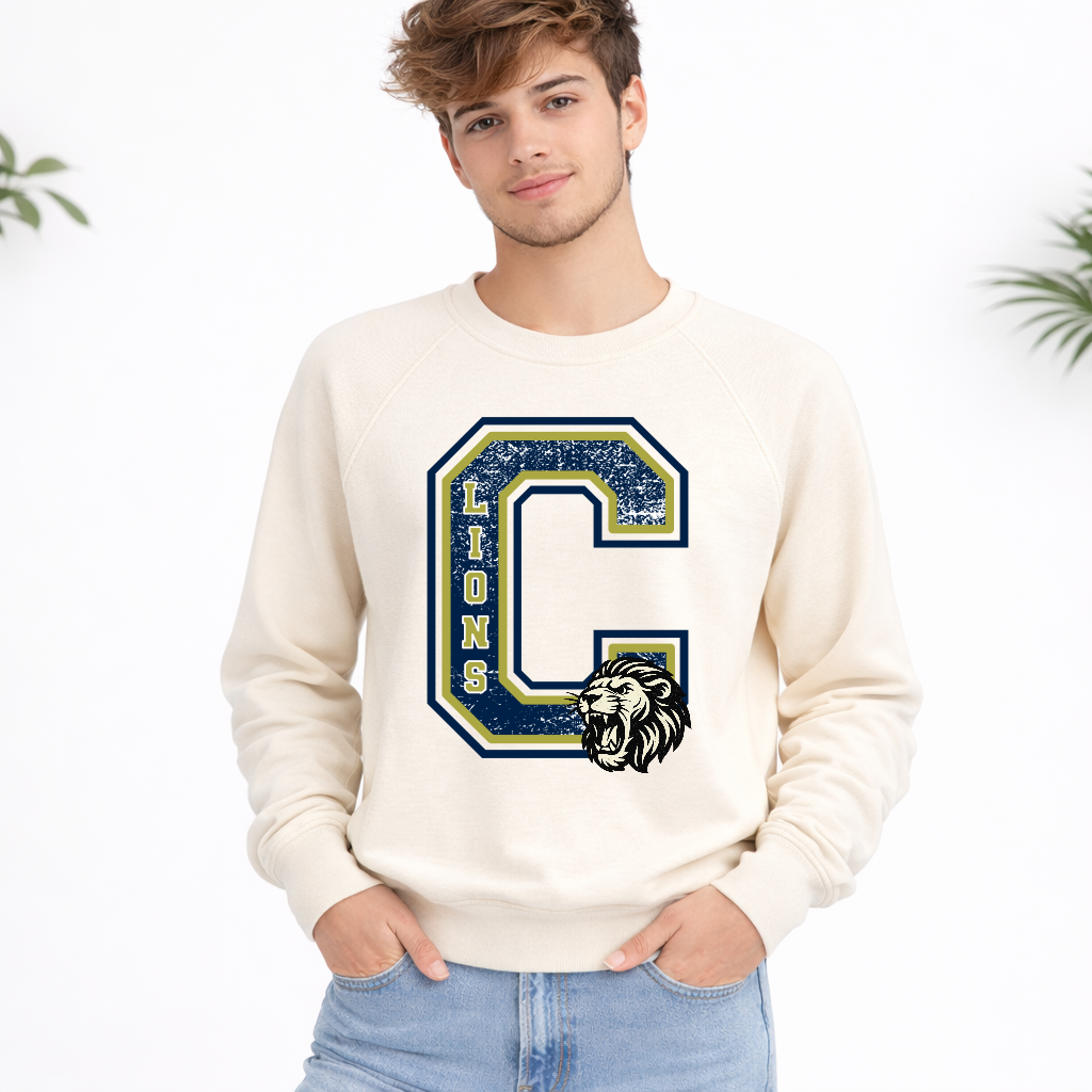Unisex Covington Lions crewneck sweatshirt natural color